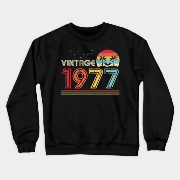 Vintage 1977 Limited Edition 44th Birthday Gift 44 Years Old Crewneck Sweatshirt by Penda